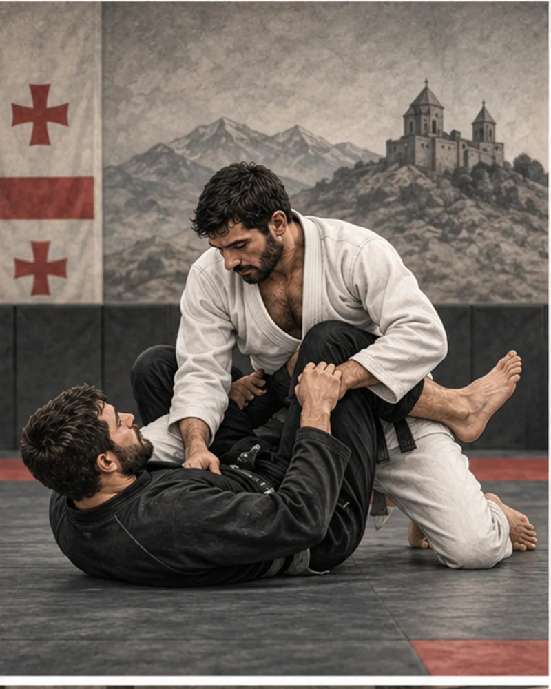 Illustration of BJJ and submission wrestling