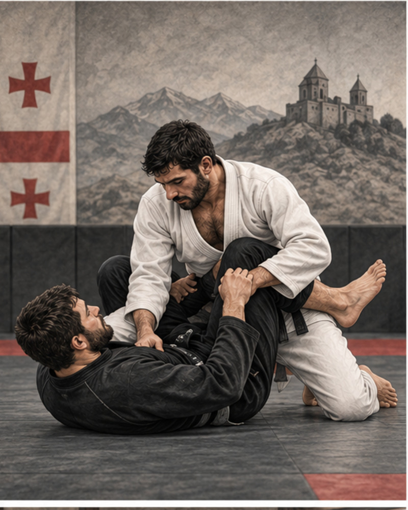 Illustration of BJJ and submission wrestling